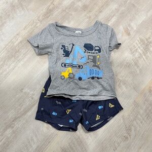 Gray and Blue Construction Themed Toddler Outfit